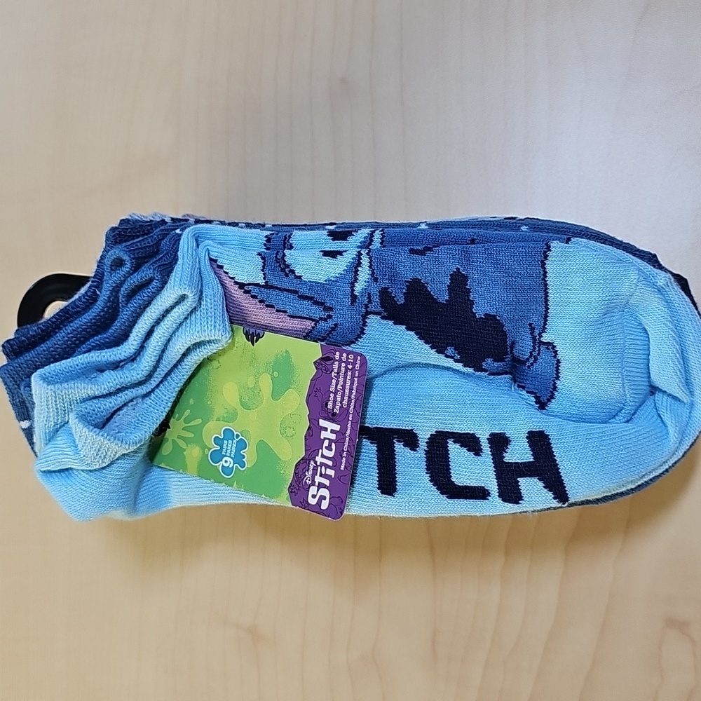 NWT Disney Stitch Low Cut No Show Socks 9 Pairs Womens Size 4-10 NEW L16